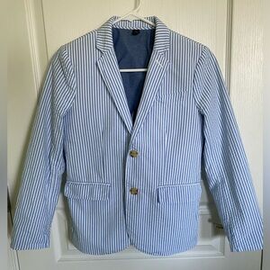 Fabulous kids J. Crew seersucker suit with white button-up shirt